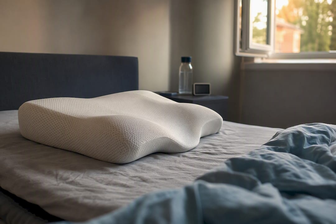 Orthopedisch kussen ter ondersteuning van de schouder in de slaapkamer
