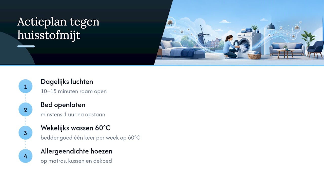Vier stappen om huisstofmijt in de slaapkamer aan te pakken