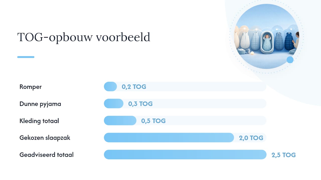 Hoe bereken je de totale TOG-waarde van kleding en slaapzak — overview diagram