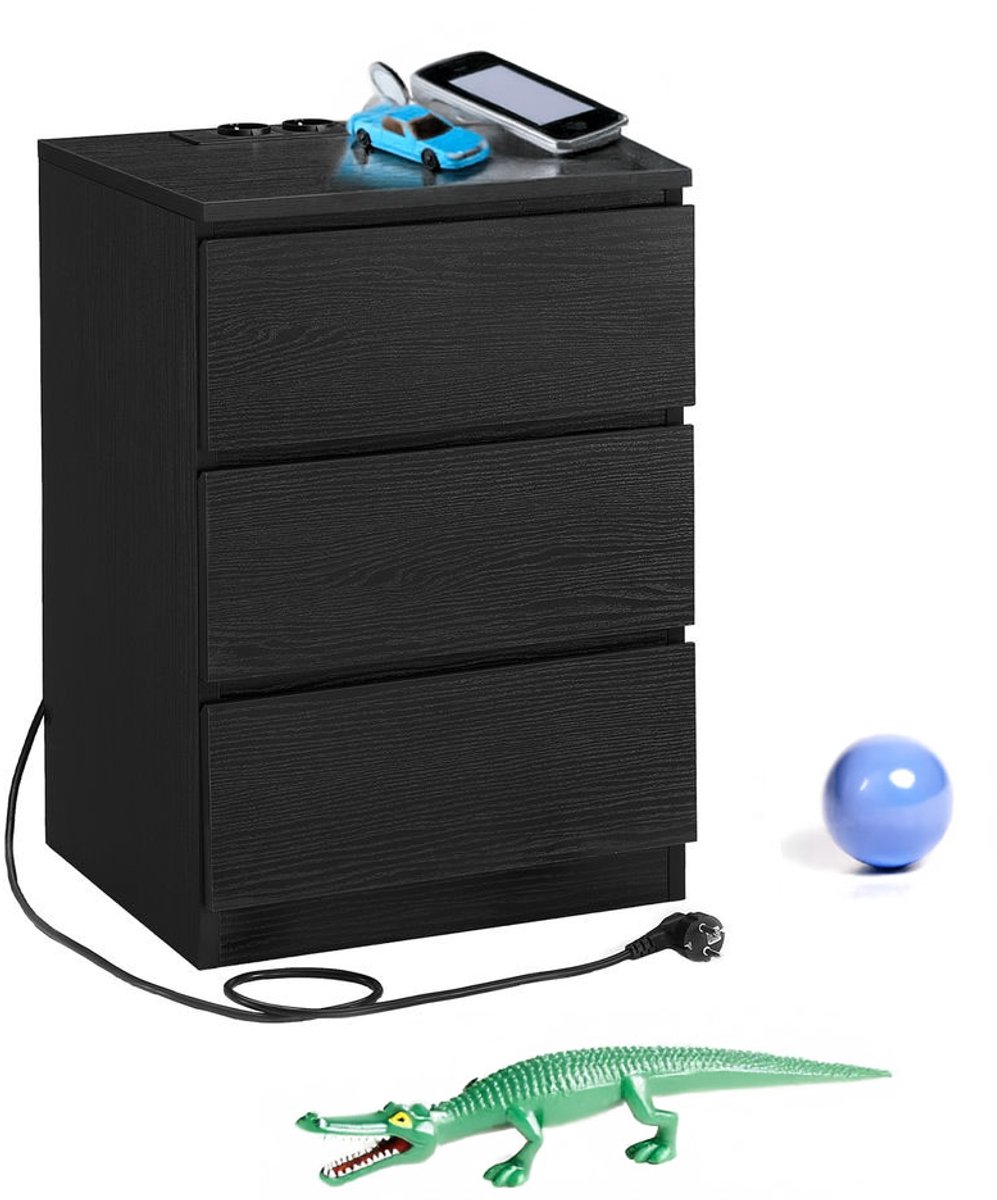 Nachtkastje met Laadstation - 2 Stopcontacten & USB